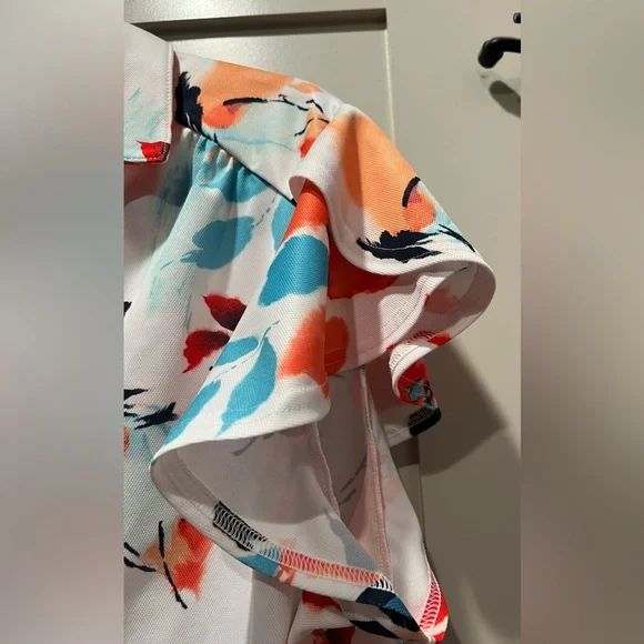 Chico's Short Sleeve Floral Top Blouse Size XL /Chico’s Size 3 EUC! - Picture 15 of 16